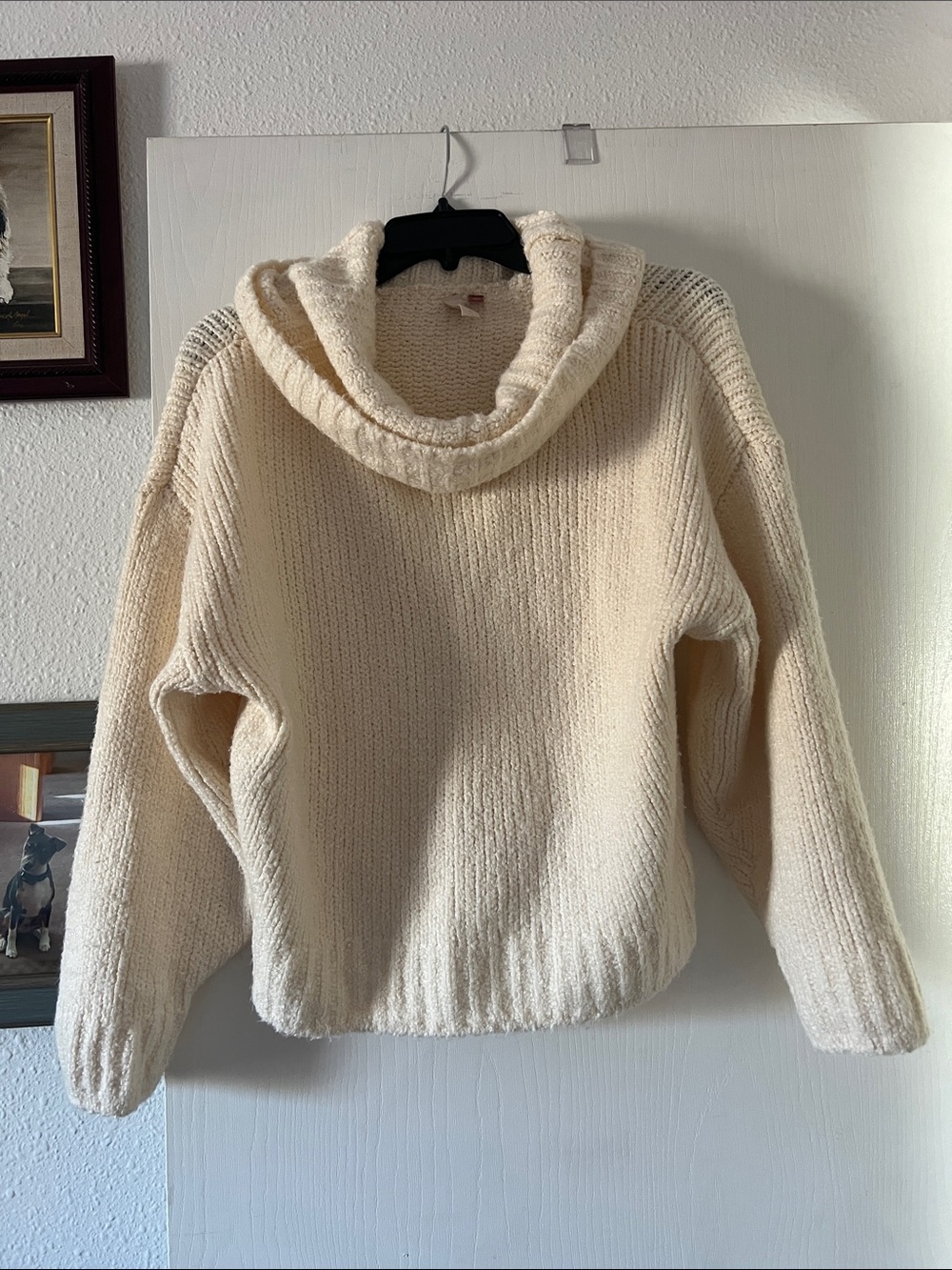 Pilcro Cream Cowl Neck Knit Sweater